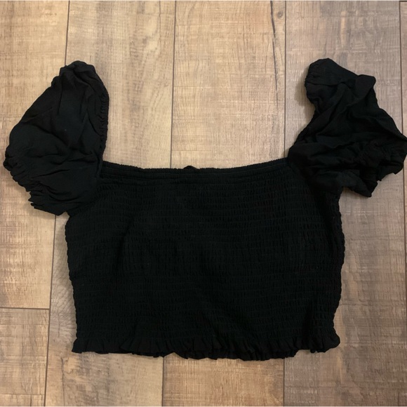 Aritzia Smocked Blouse, Black - Picture 6 of 6